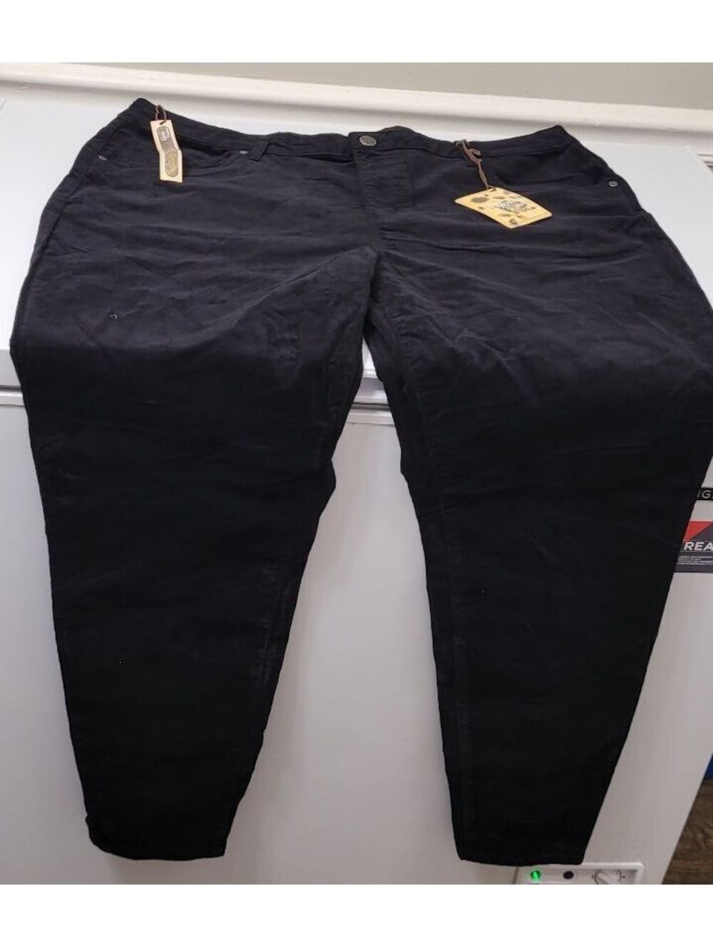 Hybrid & Company Black Cotton Blend Women's Corduroy Skinny Pants Plus Size 20